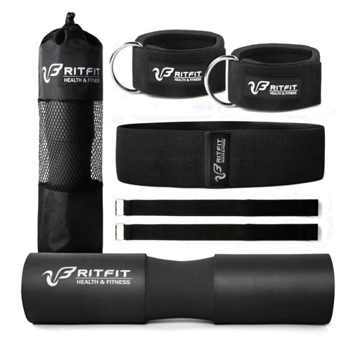 RitFit Barbell Squat Pad, Advanced Neck & Shoulder Ergonomic Protective Pad Support for Squats, Lunges & Hip Thrusts,Comfortable Foam Sponge Pad, Bonus 2 Securing Straps Included