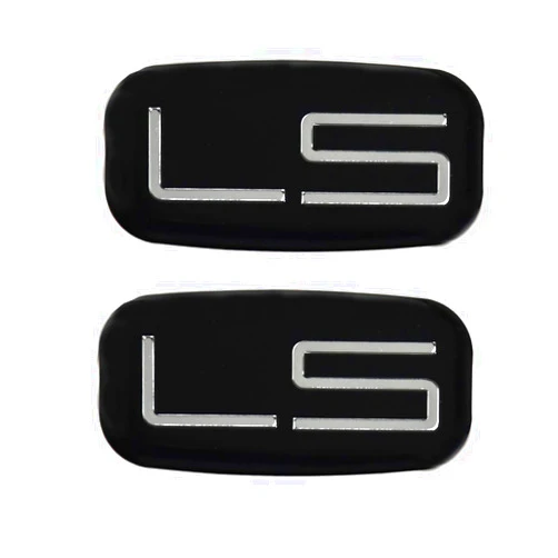 CDD 2pcs LS Emblems 3D Car Sticker Checkered Cab Replacement for Chevrolet Silverado Tahoe Suburban 15036135 (Chrome/Black)