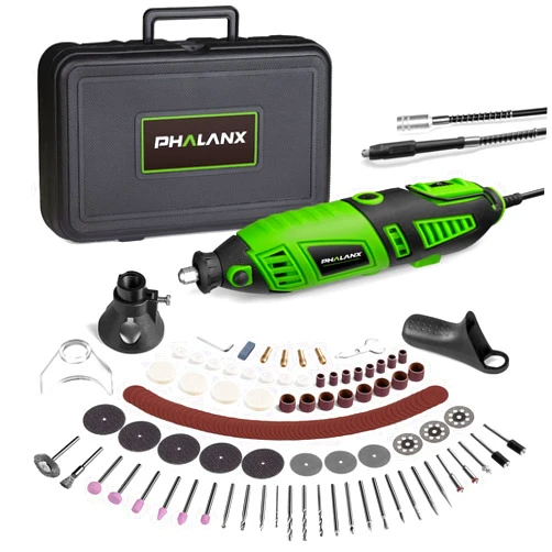 PHALANX 180W Rotary Tool Kit, 1.5-Amp PHALANX 6 Variable Speed with Flex Shaft, 8000-32000RPM Multi-Tool& 139pcs Accessories Kit, Power Multiuse Set Prefect for Crafting Projects and DIY Creations…