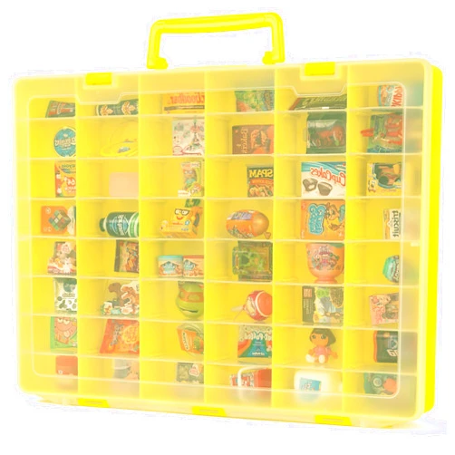 MYMOON HOME MYMOON Plastic Storage Case for Mini Brands Toys - Compatible with Shopkins, LOL Surprise, Real Littles, Miniverse - Travel Friendly (Yellow)