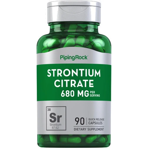 Piping Rock Strontium Citrate 680 mg Capsules | 90 Count | Non-GMO, Gluten Free Supplement