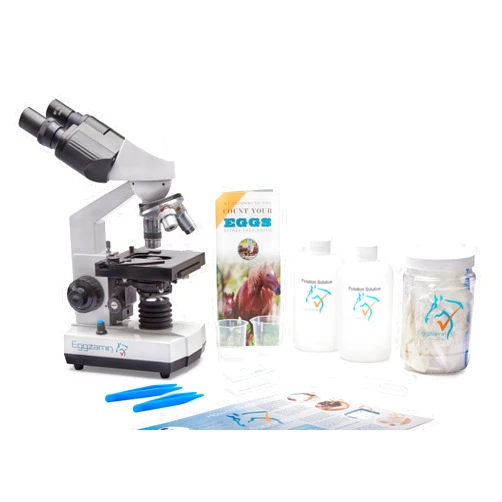 Eggzamin Professional Microscope Kit for Fecal Egg Count, by Eggzamin. Binocular Microscope and Accessories to Test Your Livestock for Parasites. Step by Step Instructions.