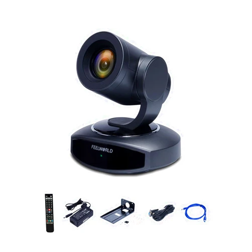 FEELWORLD 4K PTZ Camera AI Auto-Tracking, 10X Optical Zoom USB3.0 LAN HDMI Live Streaming Camera for Church Video Conference Broadcast Works