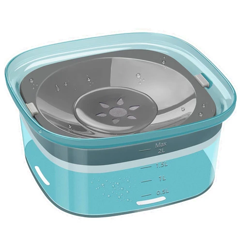 HIKEOUT 2L Dog Water Bowl 70oz No Spill Dog Bowl, Slow Water Feeder Spill Proof Travel Water Bowl, Large Capacity Pet Water Dispenser Vehicle Carried Dish for Dogs and Cats