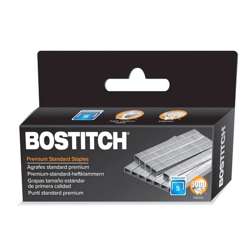 Bostitch Office Premium Staples for Jam-Free Stapling, 0.25 Inch, Full Strip, 5,000 Staples/Box