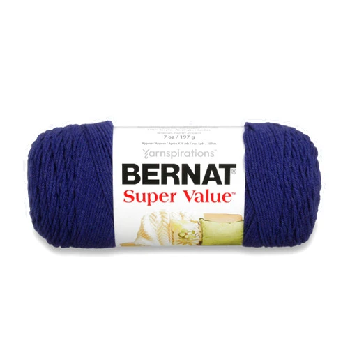 Bernat Super Value Yarn, 7 oz, Gauge 4 Medium Worsted, Denim Heather