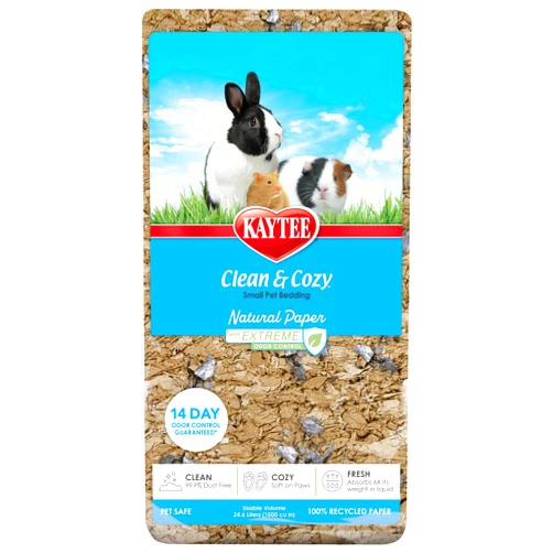 Kaytee Clean & Cozy Natural Paper with Extreme Odor Control Bedding, Made with 100% Recycled Paper