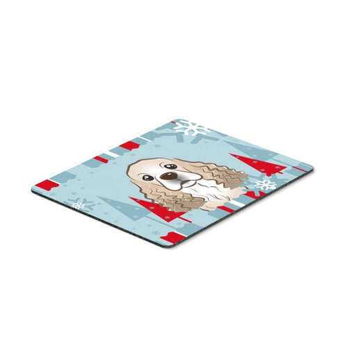 Caroline's Treasures BB1712MP Winter Holiday Cocker Spaniel Mouse Pad, Hot Pad or Trivet for Home Office Gaming Working Computers Laptop Mouse Mat,Washable Large Mousepad