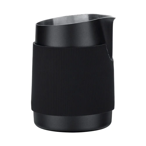 Normcore Handleless Milk Frothing Jug, Milk Pitcher 15.2 oz, Milk Frother Steamer Cup Stainless Steel Espresso Cup, Sharp Spout, Black, 450 ml