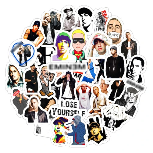 BulbaCraft Detroit Rapper Stickers, 37 Pieces of Rap Stickers for Adults, Strong Adhesive & Waterproof Decals, Skate Decals and Stickers for Laptop‚Ķ