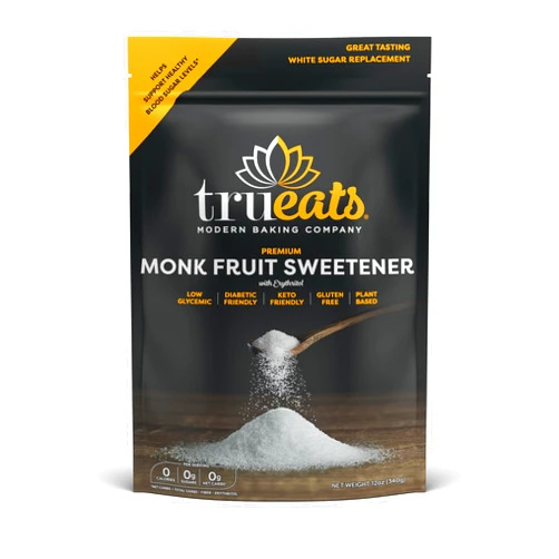 TruEats Premium Monk Fruit Sweetener: Keto, Diabetic Friendly, Zero Calories, Zero Glycemic, Sugar Replacement