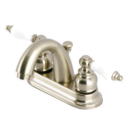 Kingston Brass GKB5618PL Restoration 4-inch Centerset Lavatory Faucet with Retail Pop-up, Brushed Nickel