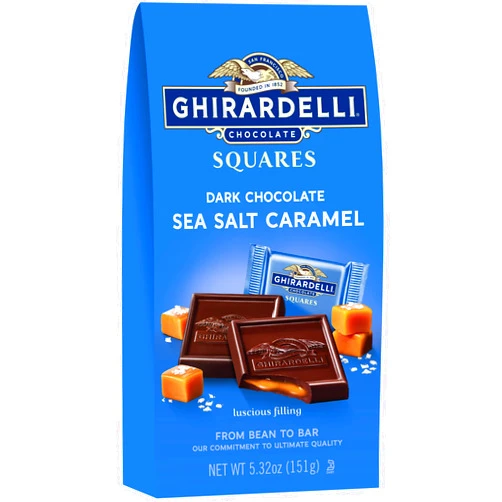 Ghirardelli Dark & Sea Salt Caramel Chocolate Squares, 5.32 oz - Pack of 2