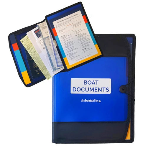 The Boat Galley Boat Documents Organizer - Large Size Waterproof Case for Boat Papers - Keep All Documents Safe and Organized - The Boat Galley (Blue)