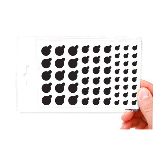 MyCamShield BLOCKED Webcam/Camera Vinyl Covers | Low-Tack Restickable Webcam Sticker | Multiple Sizes | Black 57-Pack Tabbed (Muted Matte)