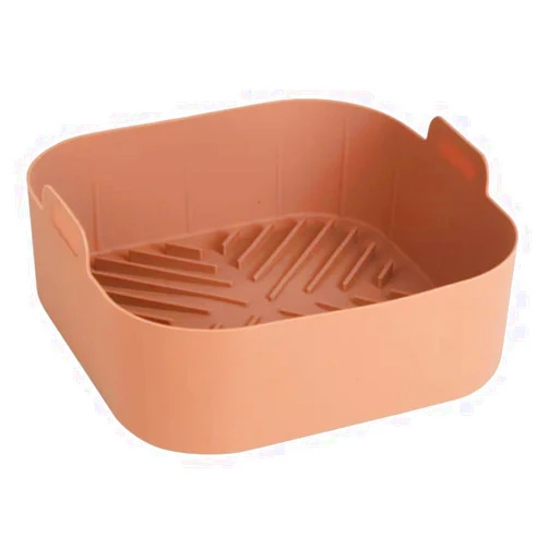 Generic Silicone Air Fryers Oven Baking Tray Pizza Fried Chicken Airfryer Reusable Basket Mat Non-Stick Square Air Fryer Pan