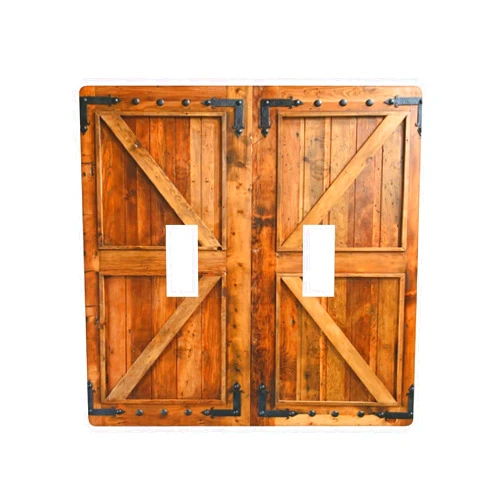 Tangbohu Rustic Timber Door Light Switch Cover Decorative Barn Door Switch Plate Covers 2 Gang Double Toggle Wall Plates for Light Plates Switch Covers for Bedroom Kitchen Home Decor