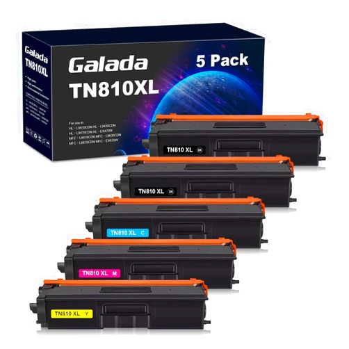 Galada TN810XL TN-810XL Compatible Toner Cartridge Replacement for Brother TN810 TN-810 for HL L9410CDN L9430CDN L9470CDN EX470W and MFC L9610CDN L9630CDN L9670CDN EX670W Printer（5 Pack）