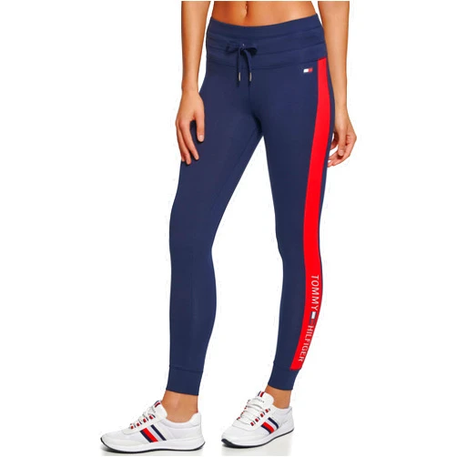 Tommy Hilfiger Women's Logo Tape Drawstring High Waisted Performance Legging