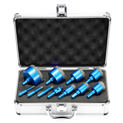 XHANNI Diamond Hole Drill Bit Set 12pcs - XHANNI Diamond Hole Saw Kit for Drilling Porcelain Tile Ceramic Marble Granite with 5/8-11 Thread 0.23’’0.31’’0.39’’0.78’’0.98’’1.1’’1.25’’1.37’’1.96’’2.25’'(6-65mm)
