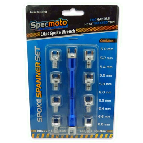 Specmoto Hardware Specmoto Brand Spoke Spanner Wrench 10pc Tool fits Japanese and Euro off-road motorcycle wheels