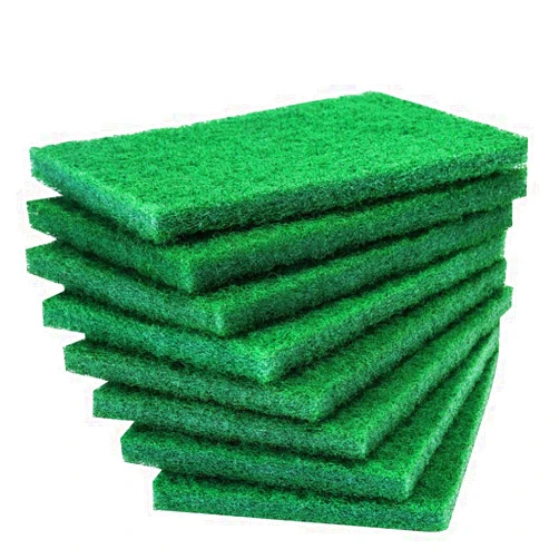 Infok 8PCS Scouring Pad - Premium Heavy Duty Scrub Pads, Reusable Household Green Dish Scrubber, Multipurpose Scour pad - for Kitchen Scrubber & Metal Grills, 3.9 x 5.9 x 0.36IN