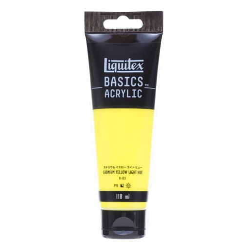 LIQUITEX Acrylic Paint Basics B-133, Cadmium Yellow Light Hue, 4.0 fl oz (118 ml)