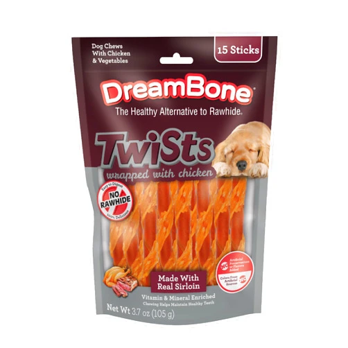 DreamBone Chicken Wrapped Twists with Real Sirloin 15 ct