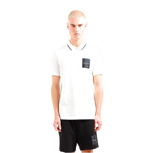 A｜X ARMANI EXCHANGE Armani Exchange Men's Limited Edition X Mix Mag Regular Fit Logo Patch Polo