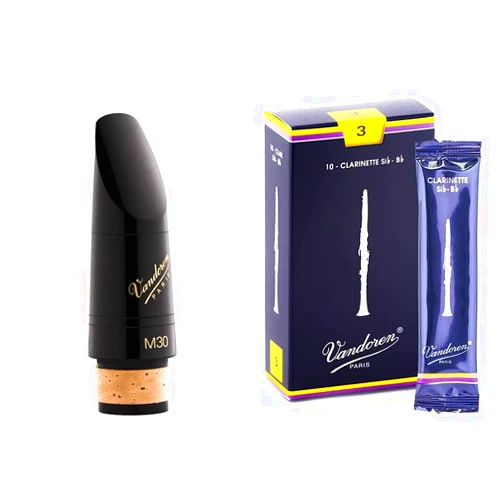 Vandoren CM318 M30 Bb Clarinet Mouthpiece and Vandoren CR103 Bb Clarinet Traditional Reeds Strength 3