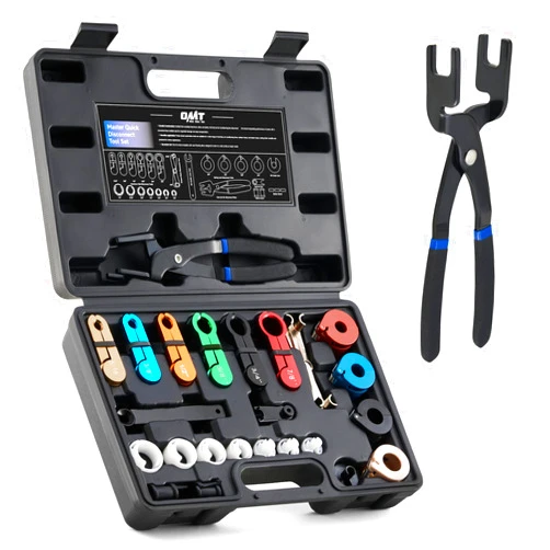 Orion Motor Tech 26pc Fuel Line Disconnect Tool Set, Master Quick Disconnect Tool Kit with Fuel and AC Disconnect Pliers, Fuel Line Removal Tool Set for AC Fuel & Transmission Systems, Black