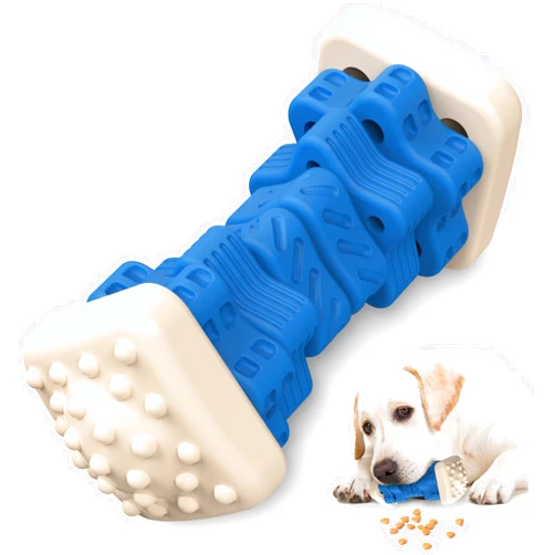 AOZOOM Tough Durable Dog Chew Toys for Aggressive Chewers, , Dog Puzzle Toys with Beef Flavor, Interactive, Safe Rubber Indestructible for Large Medium Small Dogs - Blue