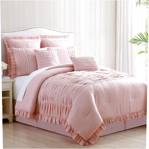 Amrapur Overseas Antonella 8-Piece Pleated Comforter Set (Queen, Mauve)