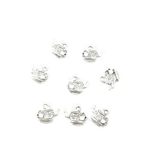 Elecmall Charms Price per 40 Pieces Jewelry Making Charms 04421 Teapot Pendant Ancient Silver Findings Accessoires Craft