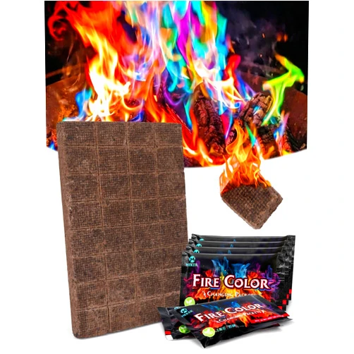 MEKER Fire Color 6 Pack & Fire Starter 32 Cube Set, Fire Color Changing Packets - Safe for Indoor Use, Fire Pit, Campfires, Outdoor Fireplaces, Bonfire, Perfect Fire Camping Accessories for Kids
