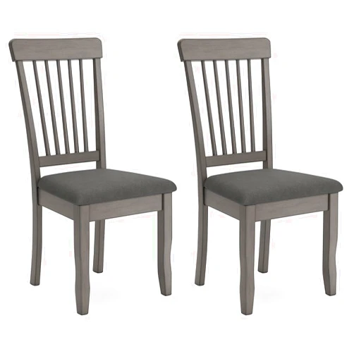 Signature Design by Ashley Shullden Casual Dining Room Side Chair with Spindle Back, 2 Count, Gray
