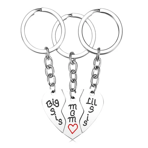 IWenSheng Mom Birthday Gift from Daughter - 3PCS Mother Big Sis Little Sis Keychain Gifts Set for Mother’s Day