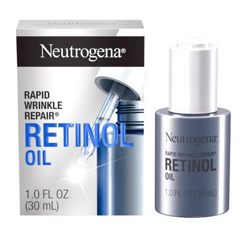 Neutrogena Retinol Face Oil .3% Concentrated, Rapid Wrinkle Repair, Daily Anti-Aging Face Serum to Fight Fine Lines, Deep Wrinkles, & Dark Spots, 1.0 fl. oz