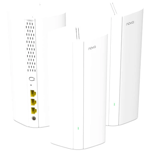 Tenda AX3000 Mesh WiFi 6 System Nova MX12-7000 sq.ft WiFi Coverage - Whole Home WiFi Mesh System - 1.7 GHz Quad-Core CPU - Dual-Band Mesh Network for 160+ Devices - 3 Gigabit Ports per Unit - 3-Pack