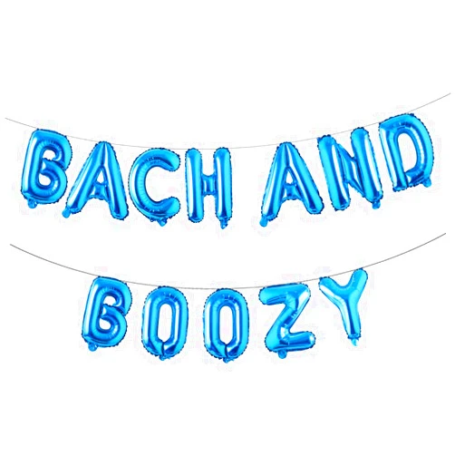 RUIANSI 16 inch Bach and Boujee Bach And Boozy Balloons Banner Sign Bachelorette Party Decor Bach Party Decorations Decor Bach Balloons (BOOZY BLUE)