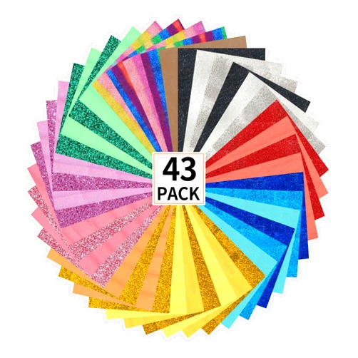 FUNKAKA Glitter HTV Heat Transfer Vinyl Bundle, 43 Pack 12