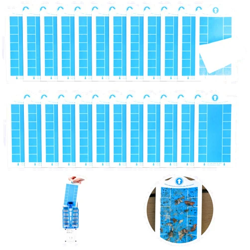 Stingmon Trap 24 Pack Flying Insect Trap Refill Kit, Replacement Sticky Glue Cards Mosquito Plug-in Fly Traps Indoor, Safe Flying Insect Catcher Featuring Light Attraction for Moth, Gnats and Flies
