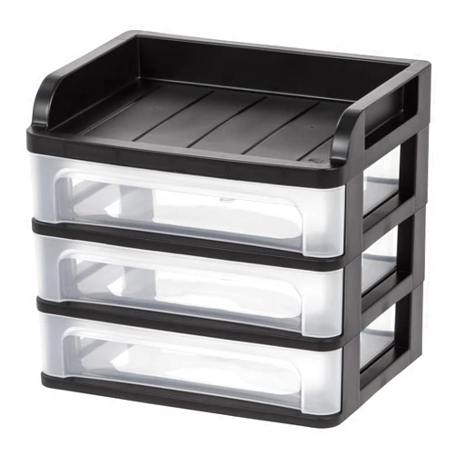Iris Ohyama IRIS Small Desktop Drawer System, 1 Pack, Black