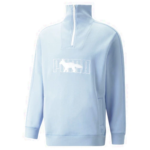 Puma Mens X Maison Kitsune Half-Zip Sweater Casual - Blue