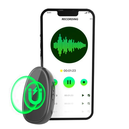 SOSECCE 64GB Digital Voice Recorder, Magnetic Audio Activated Recorder with Playback, AI-Triple Noise Reduction and Compatible with Smart Cell Phone/PC for Meetings, Interviews, Lectures