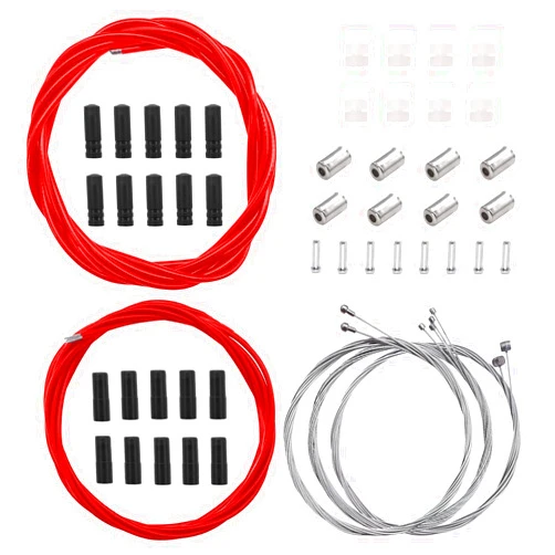 Mankk Universal Bicycle Brake Cable and Shift Cable,Bicycle Shift Derailleur Cable & Brake Cable Housing Kit with Brake Cable End Caps and O-Rings for Mountain Road Bike Repair