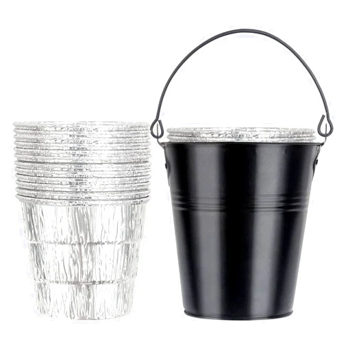 SafBbcue Pellet Smoker Grill Drip Grease Bucket with 20-Pack Disposable Foil Bucket Liners for Traeger, Oklahoma Joe's, Pit-Boss, Camp Chef, Z Grill and More Pellet Grills Grease Bucket & Drip Bucket Liner