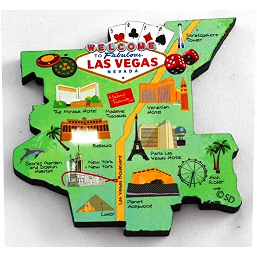 Souvenir Destiny Las Vegas Nevada Decowood Jumbo Wood Fridge Magnet