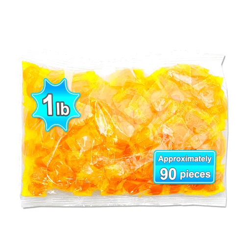 SHIPPEDFAST Butterscotch Hard Candy Disc. 1 Pound. Individually Wrapped and Sealed. (1 LB). Made with Natural Sugar. Classic Butterscotch.