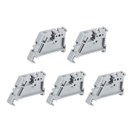 MECCANIXITY DIN Rail Mount Terminal Blocks End Stopper Screw Type Clamp Grey EW/35 Pack of 100